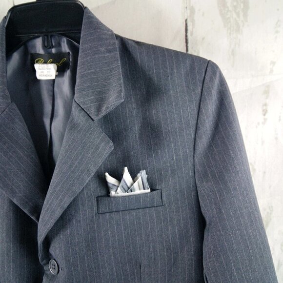 Rafael Womens Size 10 Gray Striped 3 Button Suit Blazer - Picture 3 of 9